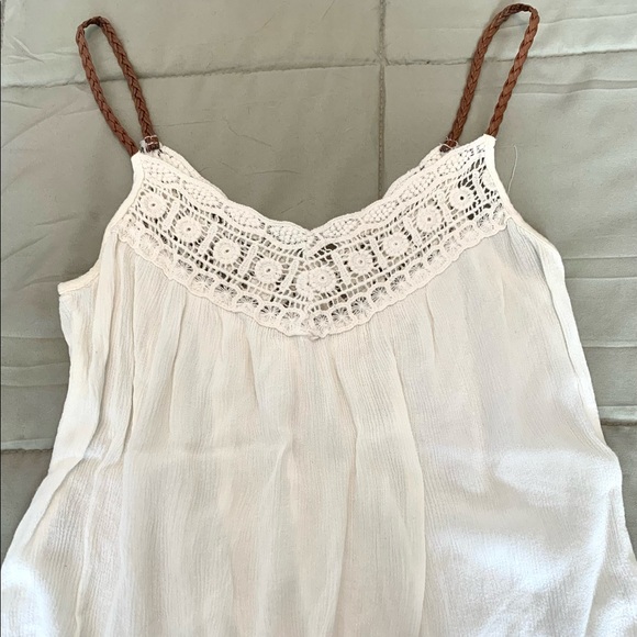 Double Zero crop tank top with lace neckline, size S - Picture 1 of 4